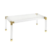 TABLE À MANGER EN ACRYLIQUE, table à manger de luxe et de haute qualité.<br>29,5"H x 72"L x 36"P