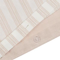 HOMETRENDS 3-Piece Pink Stripe Duvet Cover Set, Double/Queen, 100% Cotton
