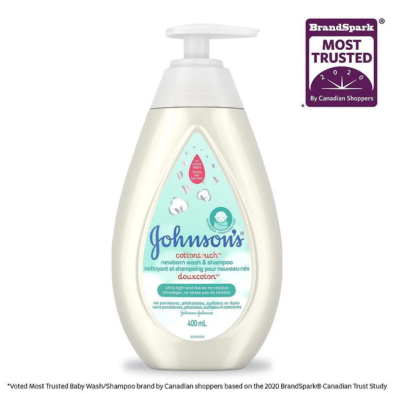 Nettoyant et shampoing pour nouveau-nés JOHNSON’S® DOUXCOTON 400 ml