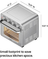 Chefman Toaster Oven Air Fryer Combo w/ 19 Quart Capacity, 7-in-1 Functionality - Stainless Steel, New