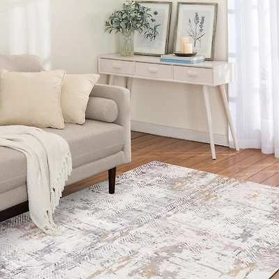 Tapis tissé gris clair et violet clair Banburry