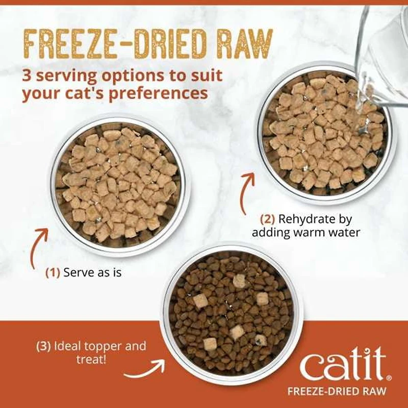 Catit Recipes Freeze Dried Raw Dry Cat Food Topper, Tuna and Chicken 100g