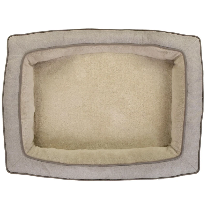 TrustyPup Bolstered Bliss Lit pour chiens et chats, panier tissé marron chiné Grand, 36x26x6 Grand, 36x26x6