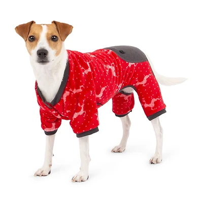 One Paw, Holiday Reindeer PJ, Dog Pajamas, Super Soft Fabric, ONEPAW EX REINDEER PAJAMA