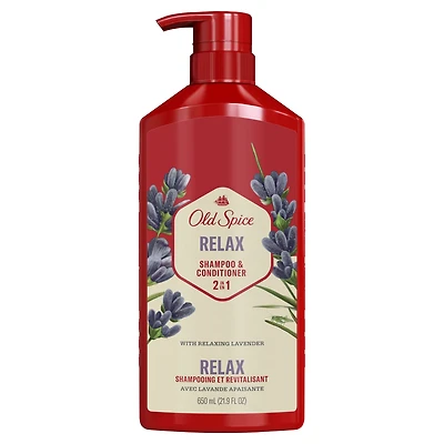 Old Spice Relax 2in1 Shampoo and Conditioner for Men with Lavender, For Thick and Healthy Hair for Men, 650ML