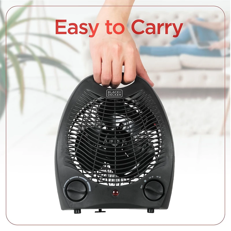 BLACK+DECKER Chauffage léger pour usage intérieur, chauffage infrarouge 1500 W avec protection contre la surchauffe