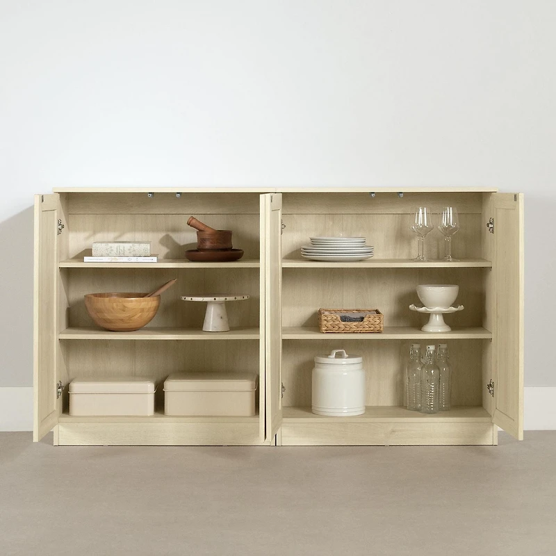 South Shore Arum Set of 2 Sideboards with Shelves