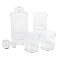 Thyme & Table Whiskey Decanter and Cocktail Glasses, 5-Piece Set
