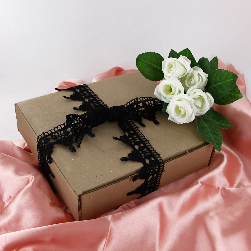 UNIQUE CREATIV, Ribbon, Lace Venise, Black, 100% polyester, 45mm x 2.74m (1¾" x 3 yds)