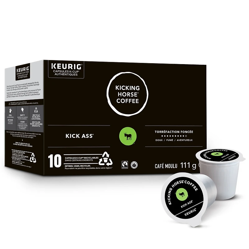 Kicking Horse Kick Ass, Dark Roast, K-Cup Coffee Pods, 10 pods
