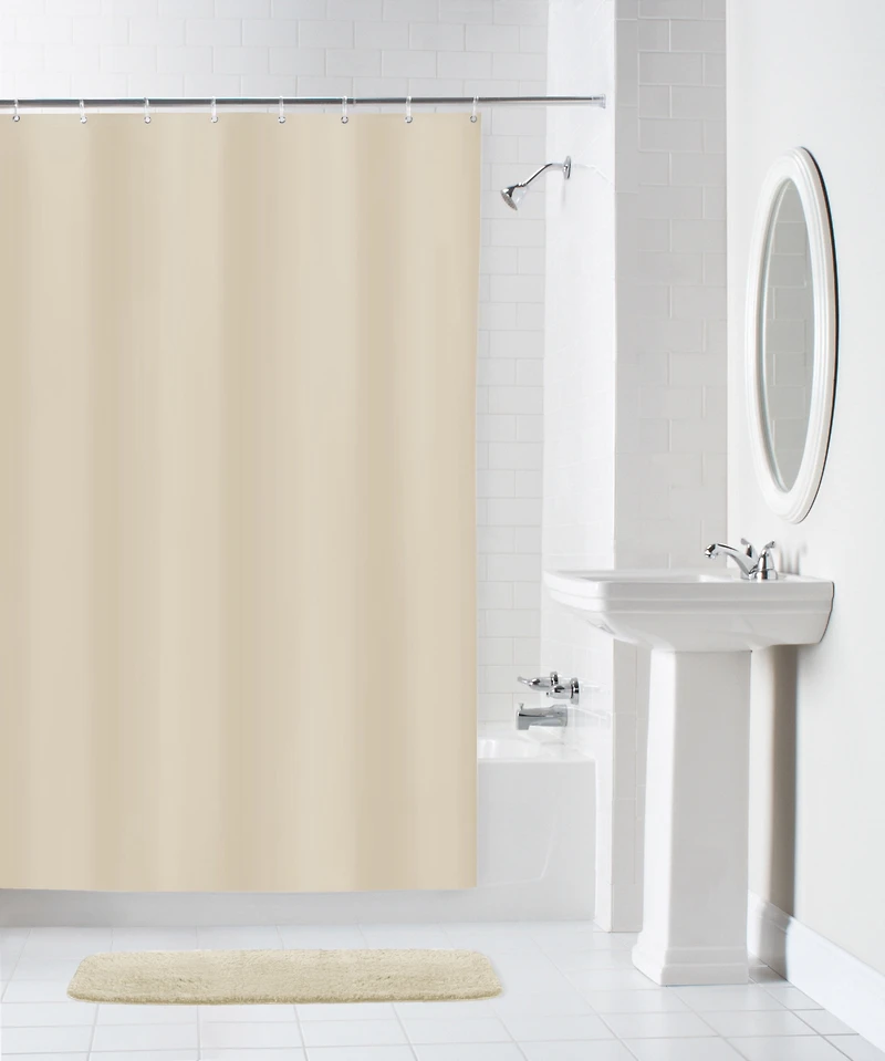 Mainstays Waterproof Heavyweight PEVA Shower Curtain Liner, 72" x 72", Beige