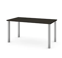 Bestar Universel 59W Table Desk with Square Metal Legs in deep grey
