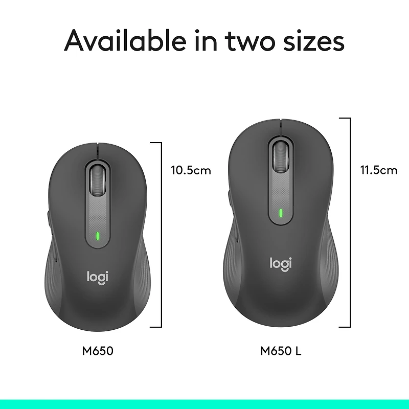 Logitech Signature M650 L Souris Sans Fil Grande Taille, Pour Mains Larges, Graphite