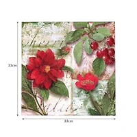 Lot De 20 Serviettes De Table 3 Plis (Fleurs Des Fêtes) - Lot De 6