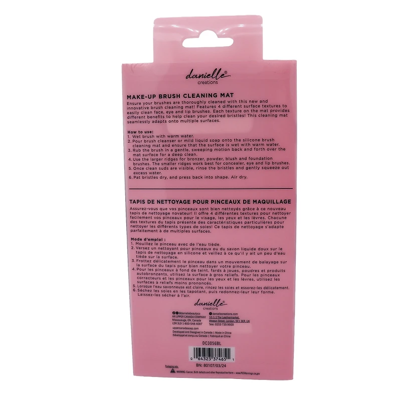 Tapis de nettoyage en silicone pour pinceaux de maquillage Danielle Creations - Noir