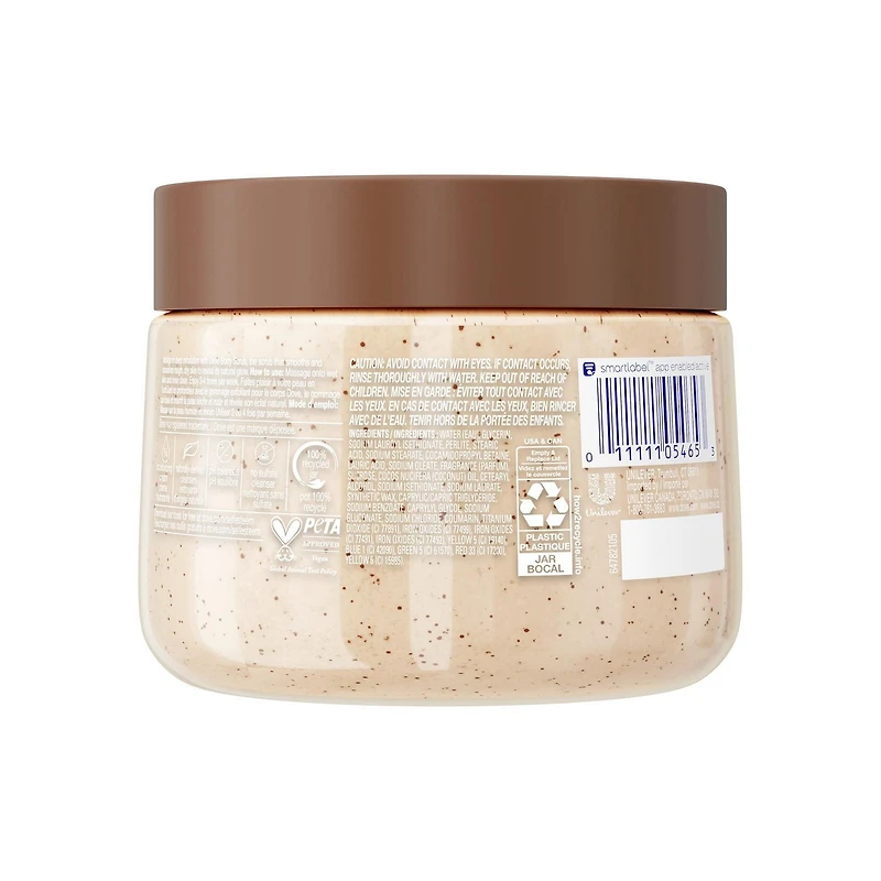 Dove Gommage pour le corps pour une peau soyeuse et lisse, au sucre brun et au beurre de noix de coco exfolie et restaure les nutriments naturels de la peau 425g
