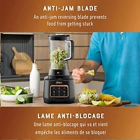 Oster Extreme Mix Blender, 1500 Watt High Speed Blender with 10-Point Blade, 8-Cup Kitchen Blender with Auto Programs