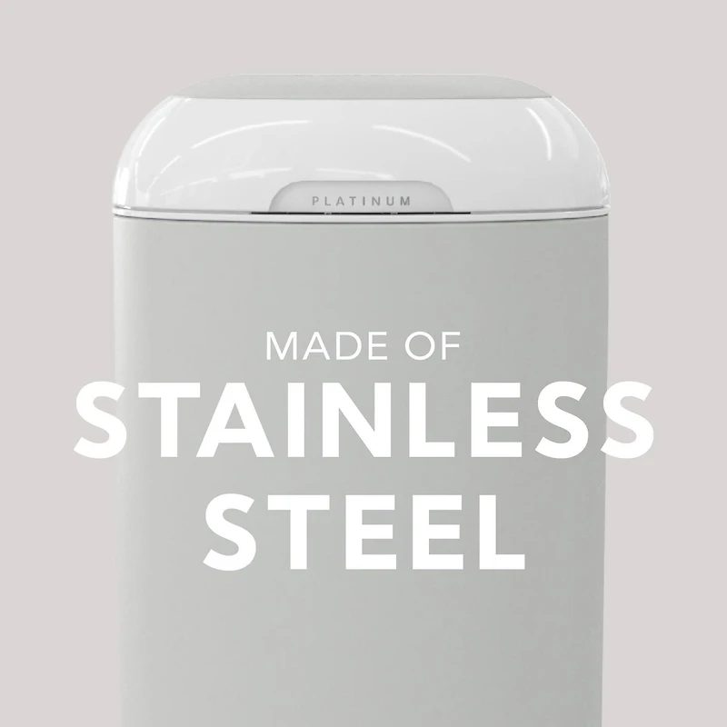 Poubelle à couches Diaper Genie Platinum - Gris mat - Acier inoxydable, pédale, contrôle des odeurs