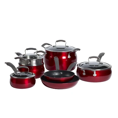 Epicurious 11Pc Aluminium Ustensiles de cuisine Ensemble rouge