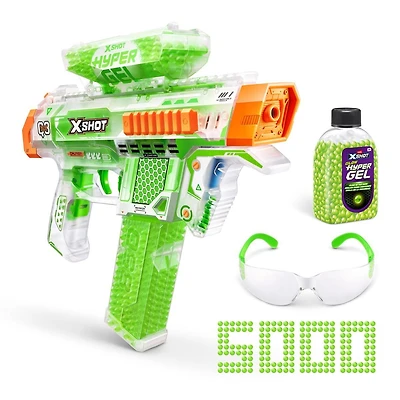 XSHOT Hyper Gel Glow In The Dark NightStrike Blaster (5 000 boulettes Hyper Gel phosphorescentes) de ZURU Mousse Blaster