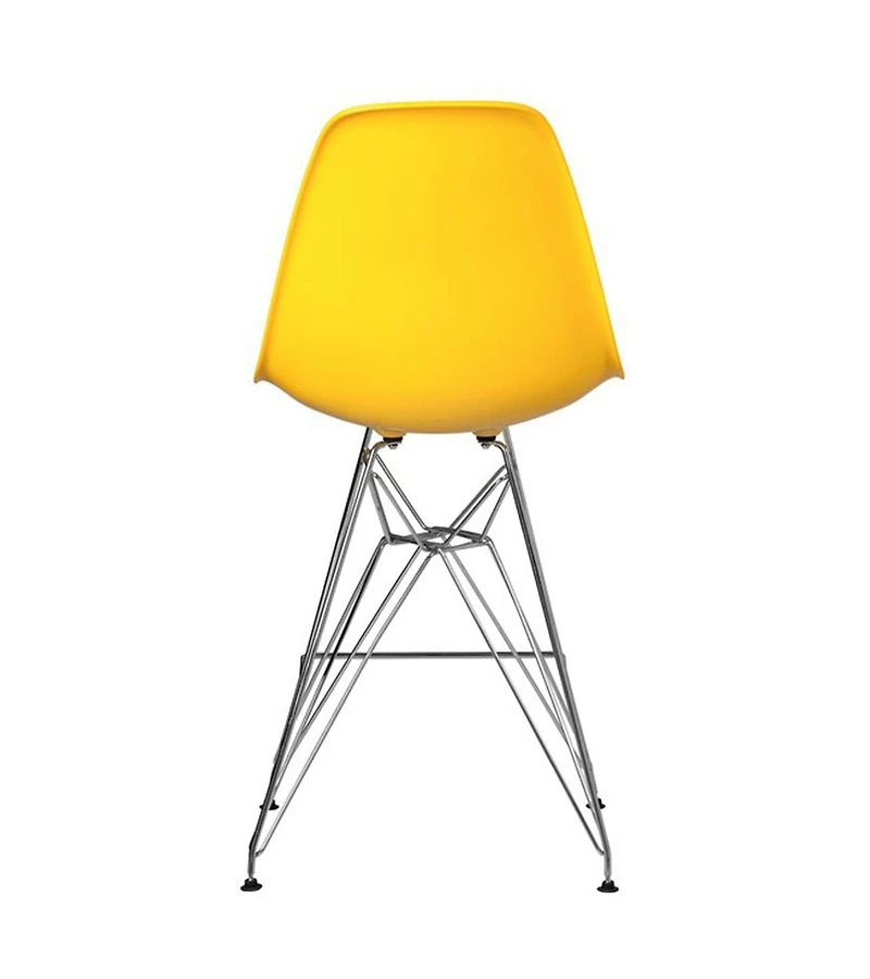 Heavenly Collection Yellow & Chrome Bar Stool