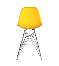 Heavenly Collection Yellow & Chrome Bar Stool
