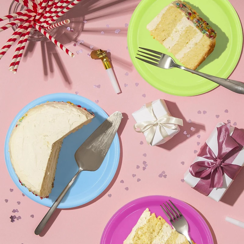 Mainstays Assorted Colour Plastic Plate Set, 4pc, 50% Recycled Material