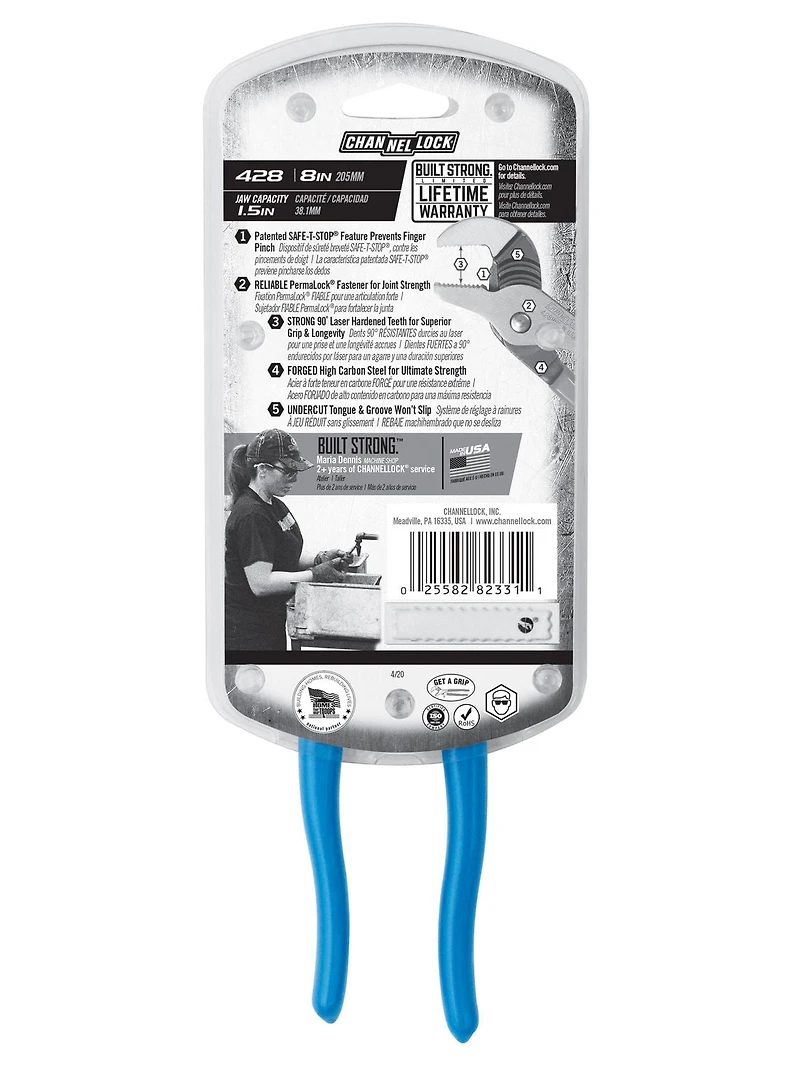 CHANNELLOCK 8" Languette et Rainure