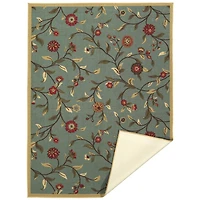 Tapis contemporain à motif de feuilles et à sous-couche en caoutchouc de la collection Ottohome