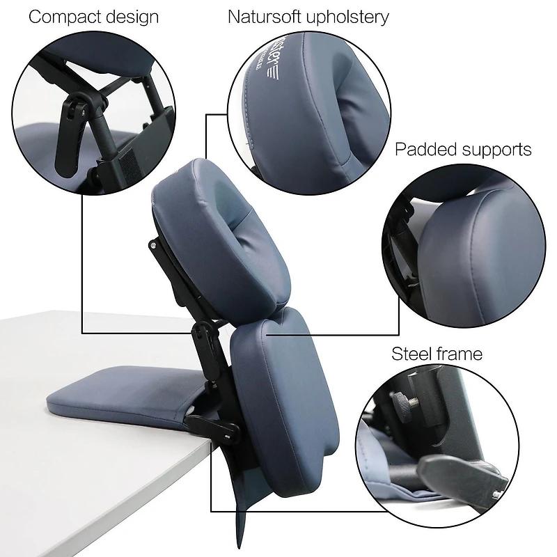 Master Massage - Pack-n-Go Massage Kit - Portable Face Down Tabletop Massage kit Easy to Carry - Royal Blue