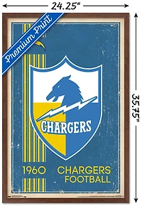 NFL Los Angeles Chargers - Retro Logo 17 Wall Poster, 22.375" x 34"