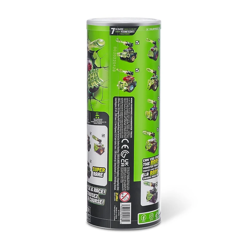 5 SURPRISE Monster Trucks Glow Riders Series 2 Mystery Collectible Capsule (3 Pack)