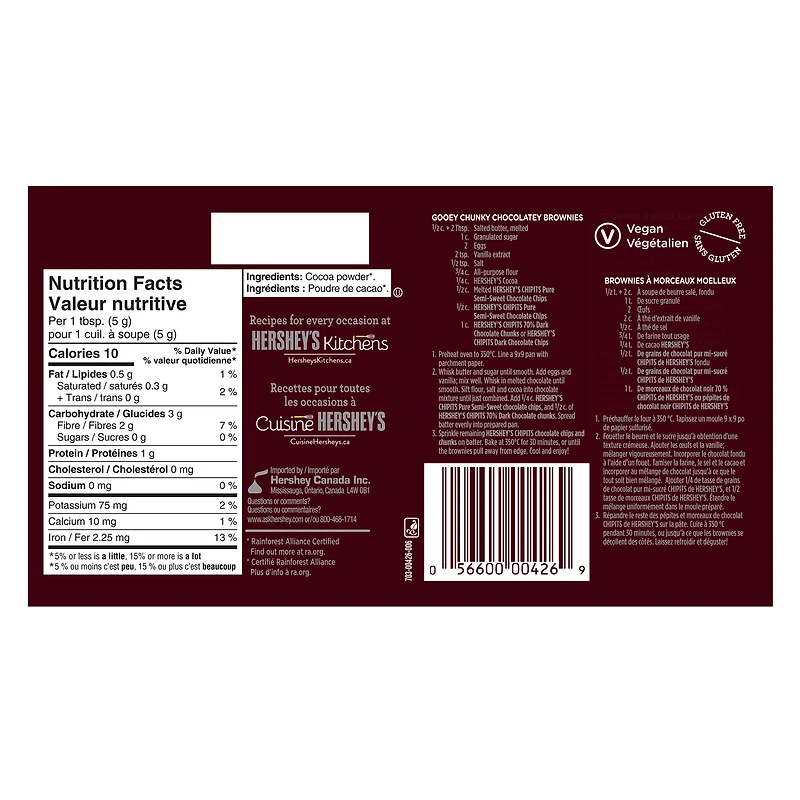 Hershey's Natural Unsweetened Cocoa Powder, 226g