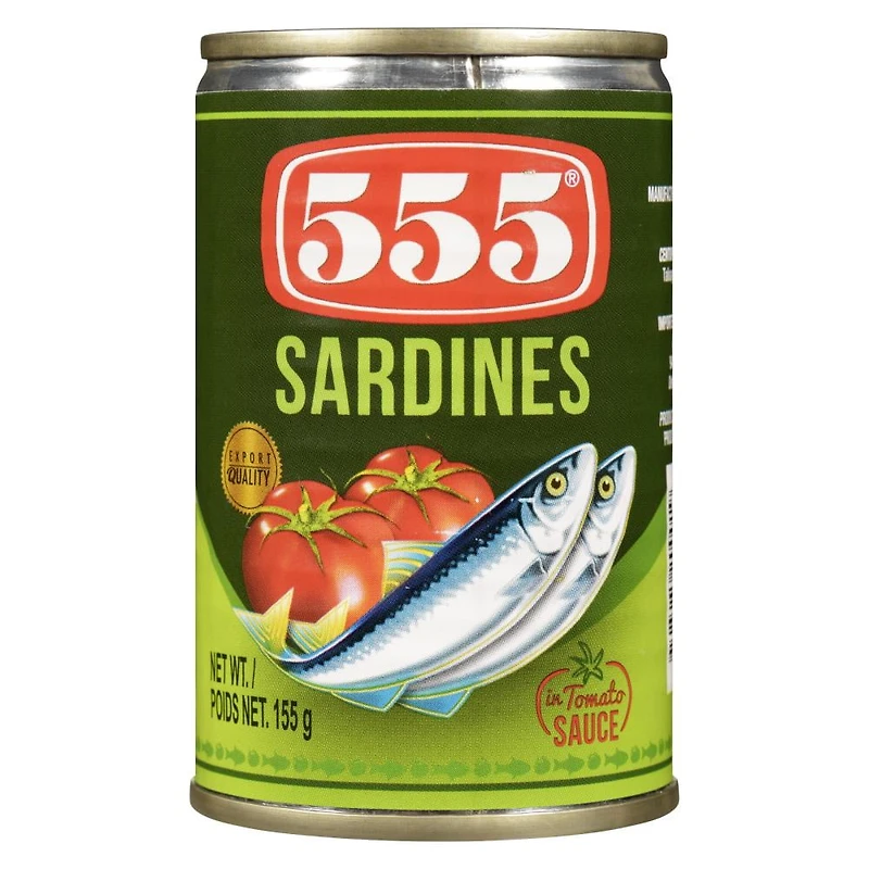 555 SARDINES TOMATO SAUCE SMALL 50/155g, 555 SARDINES TOMATO REG