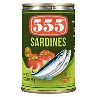 555 SARDINES TOMATO SAUCE SMALL 50/155g, 555 SARDINES TOMATO REG