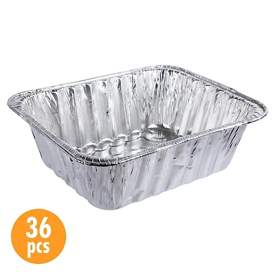 Luciano Housewares Ensemble de plats à rôtir profonds en feuille d’aluminium - Rectangulaire