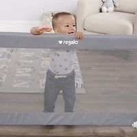 Regalo Barrière de Sécurité Bébé et Animaux Extensible 50" – Barrière Gris à Fixation Sans Perçage pour Portes ou Couloirs, Convient pour Ouvertures de 27,5 à 50 po