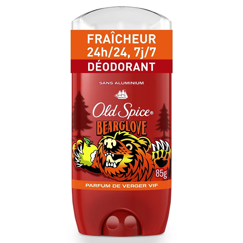 Old Spice Aluminum Free Deodorant for Men, 24/7 Freshness, Long Lasting Odor Protection, Legendary Fragrance, Bearglove, Crisp Orchard Scent, 85 g