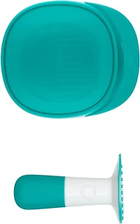 OXO Tot - Portable Food Masher - Compact and Efficient - Mashes Fruits and Veggies for Fresh Baby Food - Steep Bowl Walls - Easy to Clean - Perfect for On-the-Go - Teal - 61130700