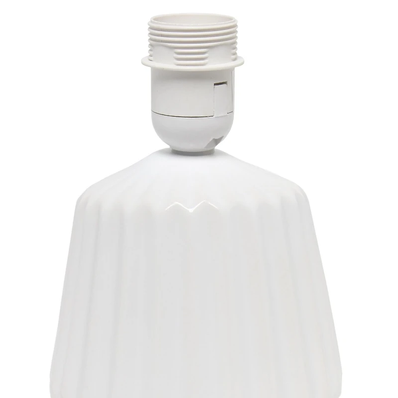 Simple Designs Petite Off White Pleated Base Table Lamp