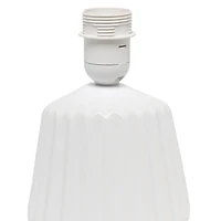 Simple Designs Petite Off White Pleated Base Table Lamp