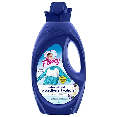 Fleecy Odor Shield Liquid Fabric Softener (Fabric Conditioner), Fresh Breeze Scent, 1.36 L