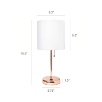 LimeLights Stick Lamp with USB charging port and Fabric Shade 2 Pack Set
