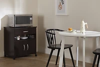 Rangement à micro-ondes sur roulettes, fini Chocolat, collection Axess de Meubles South Shore