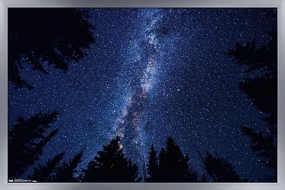 Milky Way At Night Wall Poster, 14.725" x 22.375" Framed