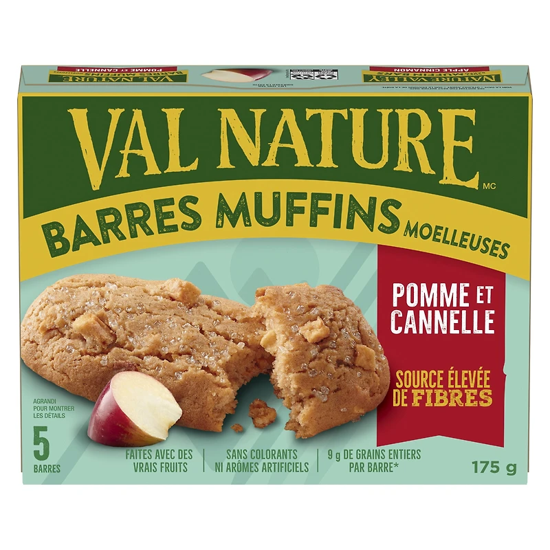 Nature Valley Soft-Baked Muffin Bars, Apple Cinnamon, Snack Bars, 5 Bars