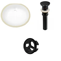 19.5-in. W CUPC Oval Bathroom Undermount Sink Set In White - Black Hardware