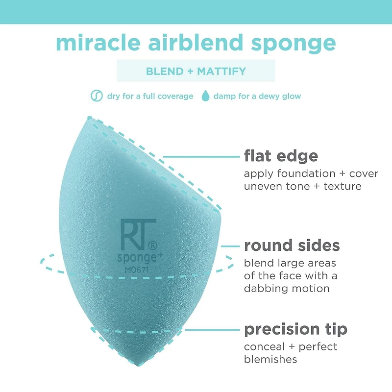 Real Techniques Miracle Airblend Sponge, 1 piece