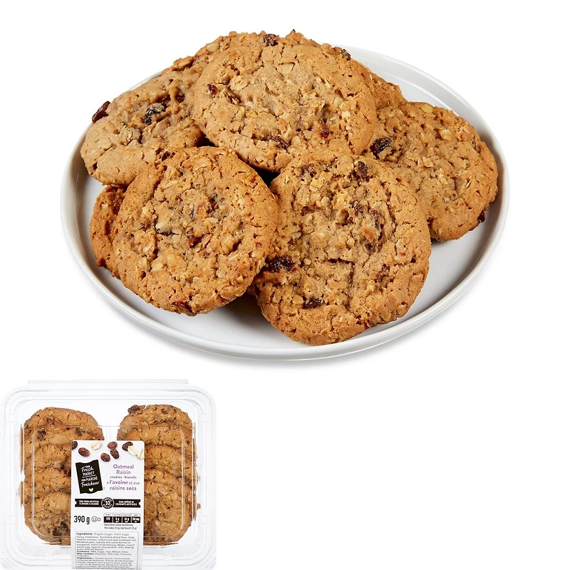 Biscuits à l’avoine et aux raisins secs Mon marché fraîcheur 10 biscuits - 390 g