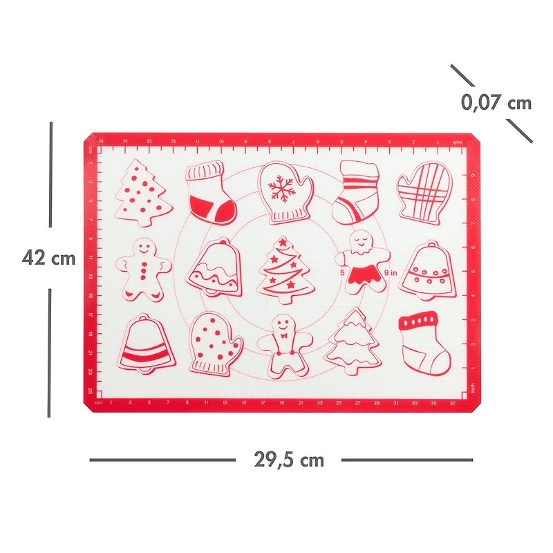 Tapis de cuisson flexible Holiday Time, Rouge et blanc